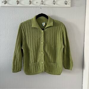 Cubix Green Button-Front Cardigan
